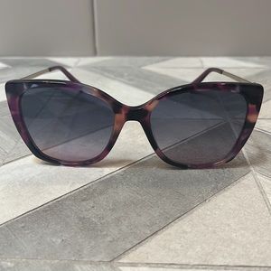 NEW Love Moschino Havana Violet Square Sunglasses